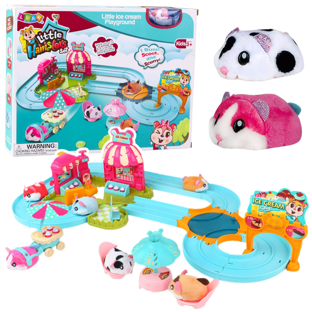 Interactieve hamsterbaan, ijssalon, café, hamster op batterijen