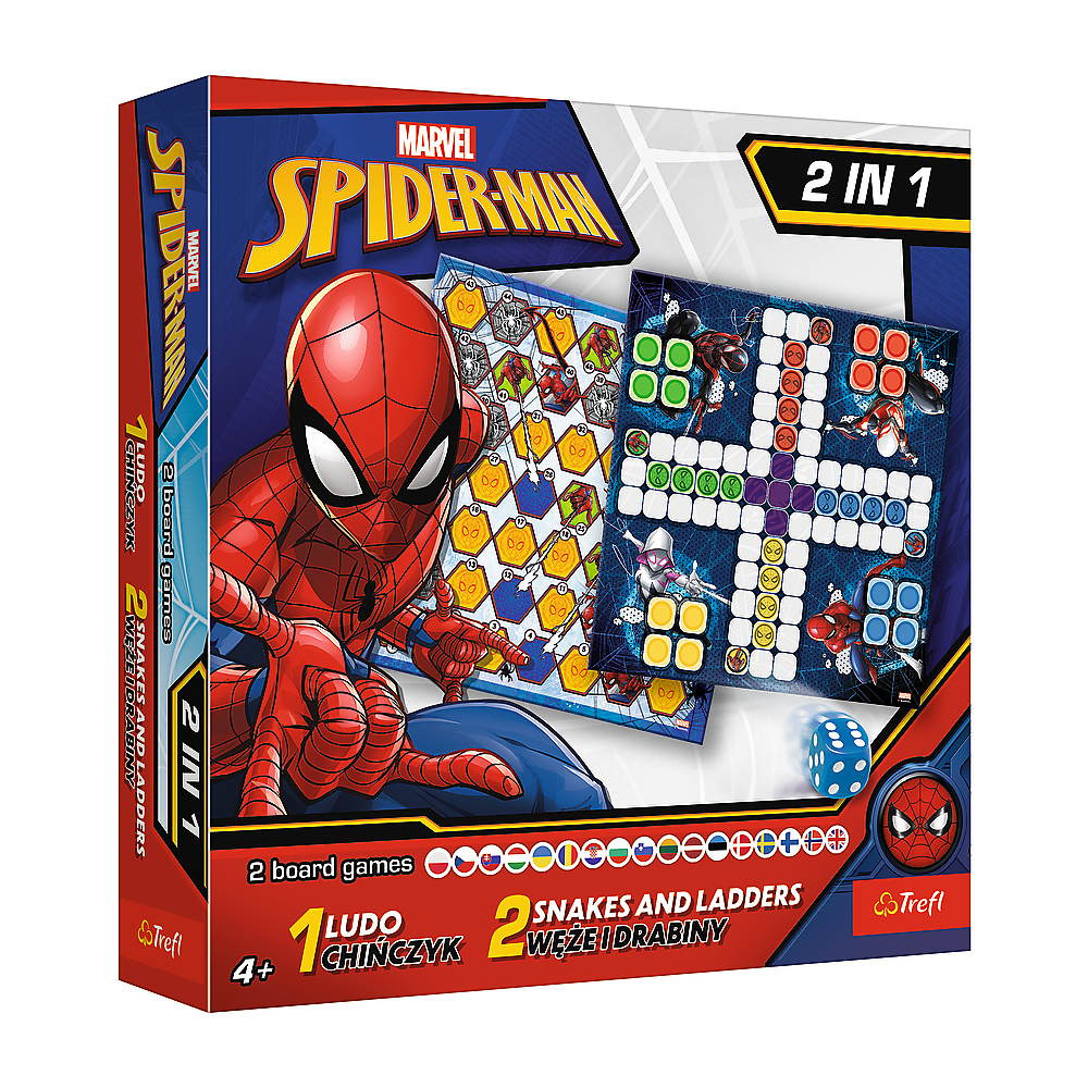2-in-1 spel Chinees dammen / Slangen en ladders - Spider-Man Trefl 02419