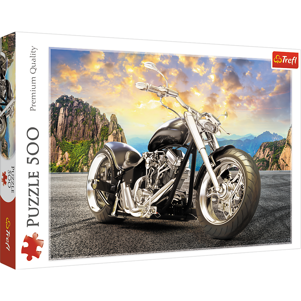 Puzzel 500 stukjes zwarte motorfiets 37384