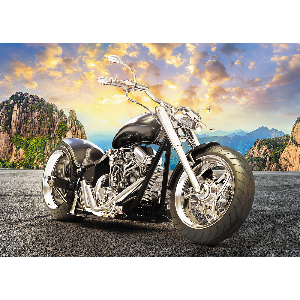 Puzzel 500 stukjes zwarte motorfiets 37384 (2)