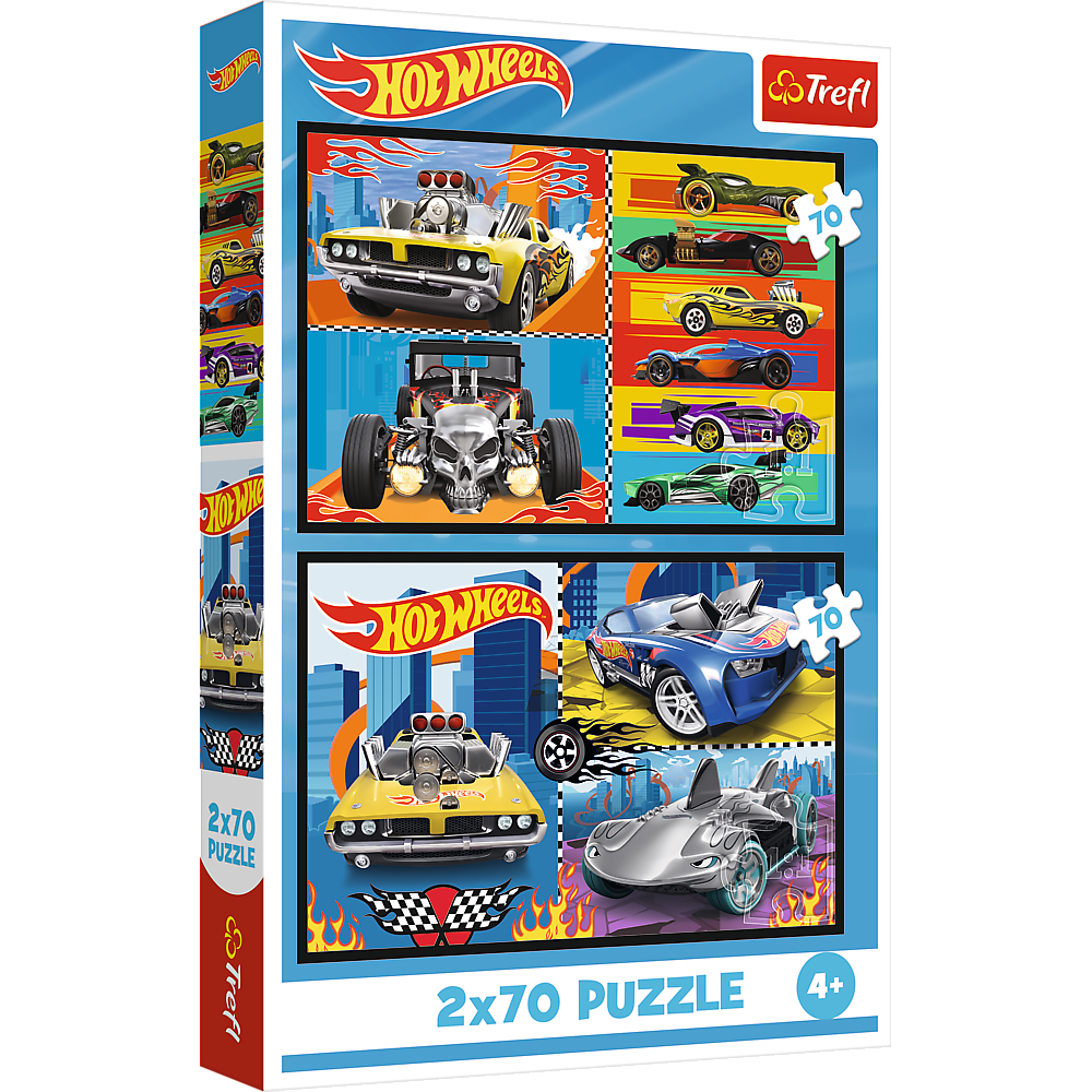 Puzzel - 2x70 - Auto's - Hot Wheels Trefl 34442