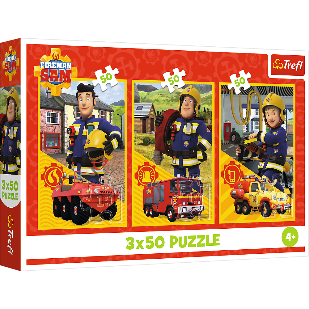 Puzzel - 3x50 - Brandweerman Sam Brandweerteam Trefl 34880