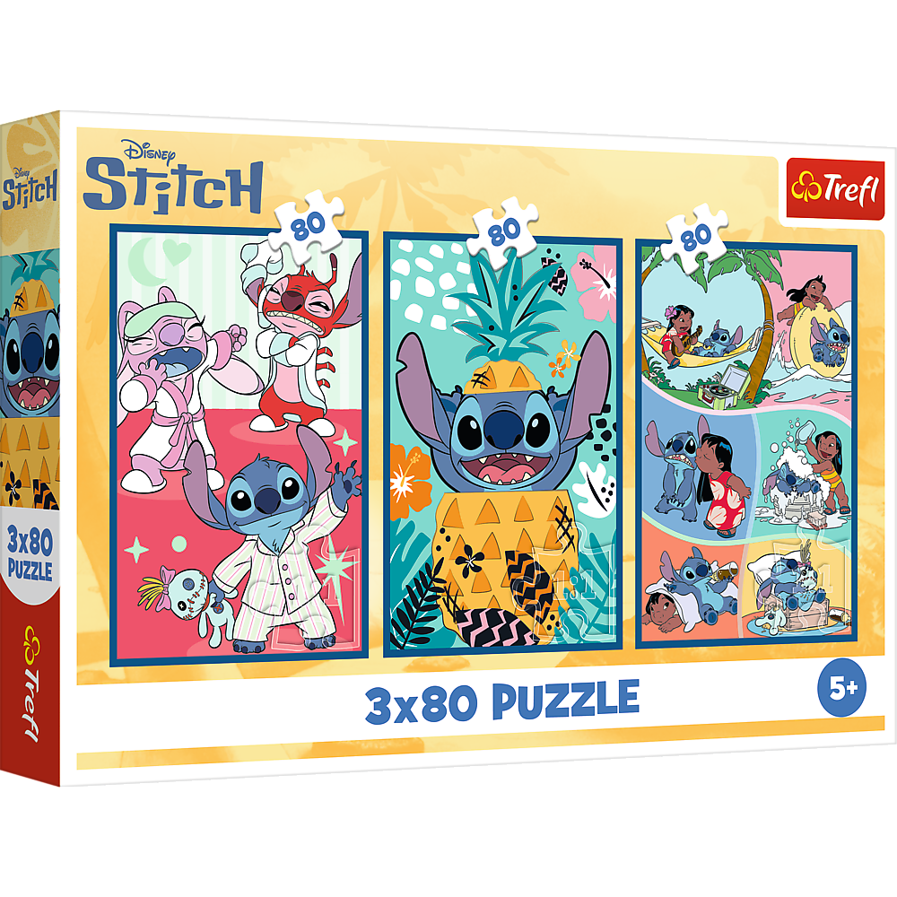 Puzzel - 3x80 - Stitch World Trefl 34885