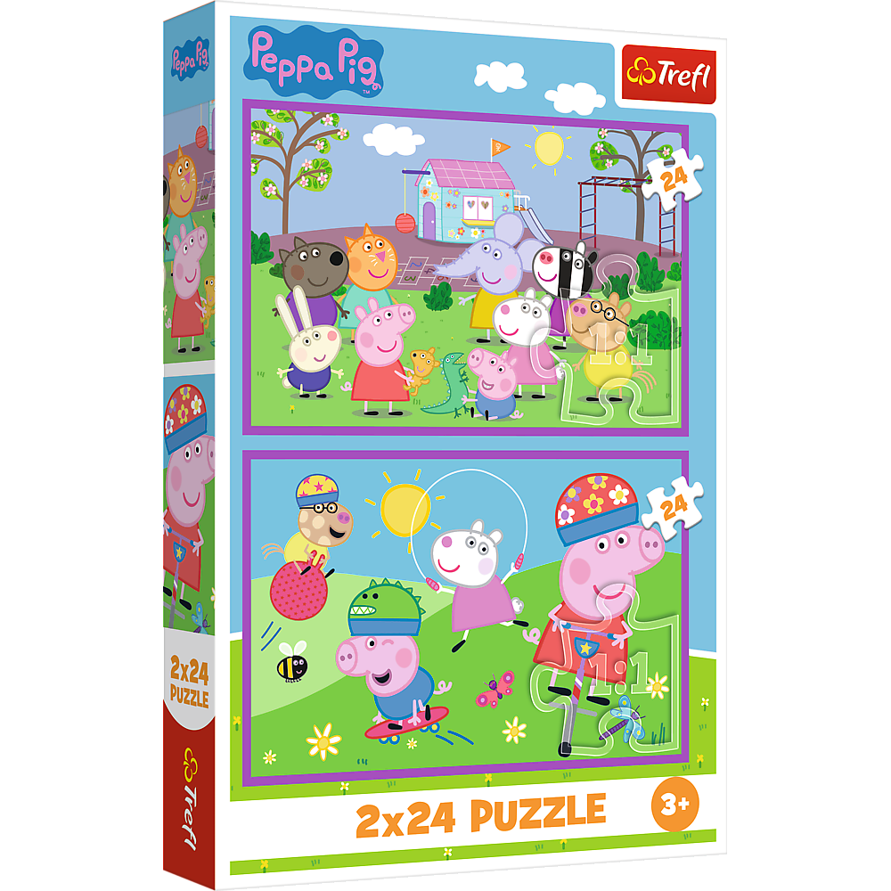 Puzzel - 2x24 - Peppa op de speelplaats - Peppa Big 34435