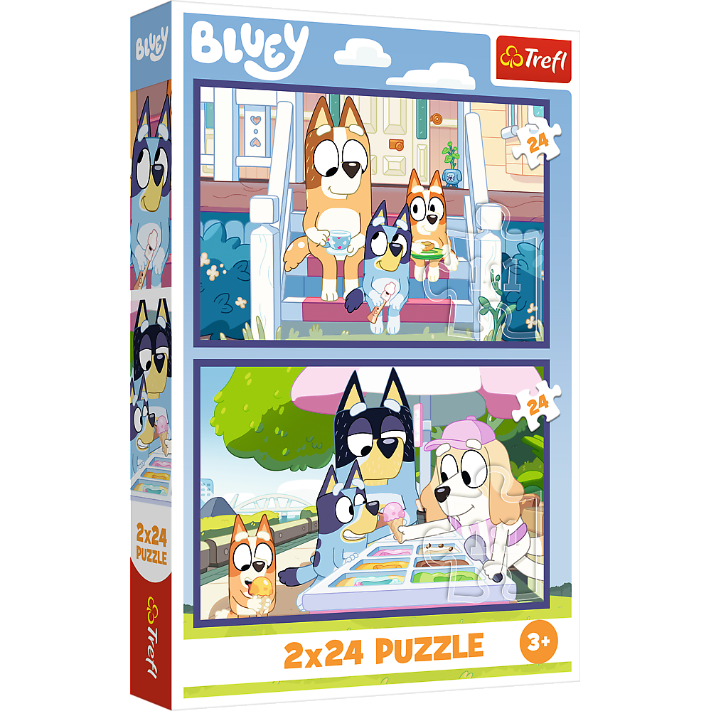 Puzzel - 2x24 - Grappige Bluey - BBC Bluey Trefl 34446