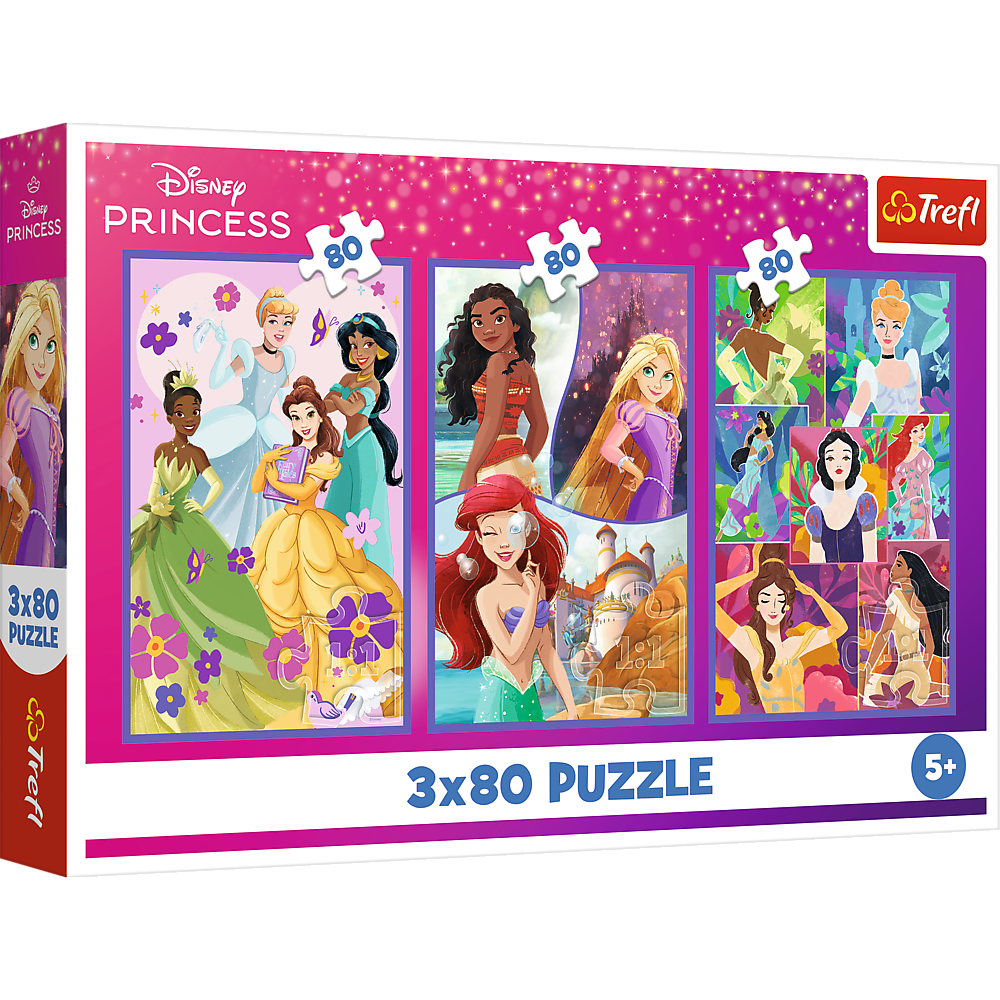 Puzzel - 3x80 - Prinsessenvrienden - Disney Princess Trefl 34884