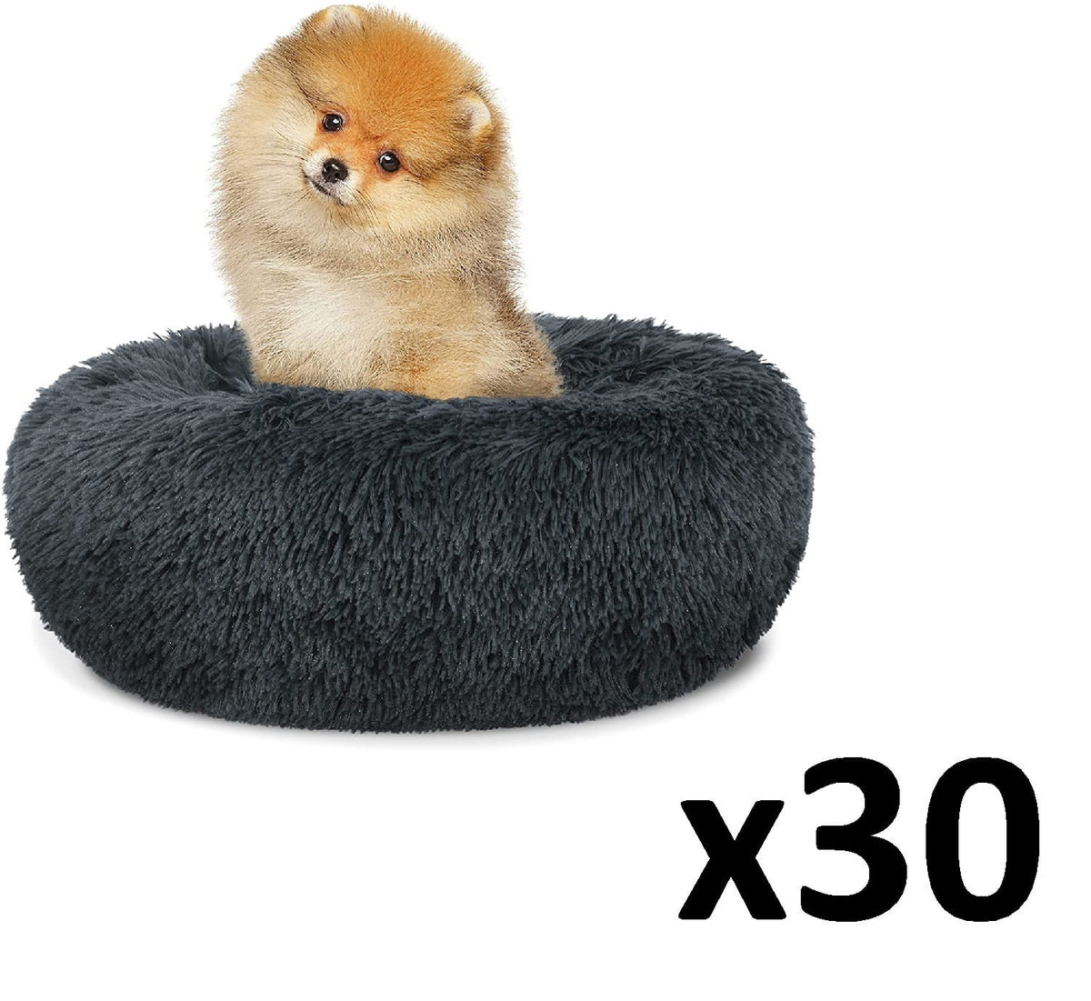 Tierbett Plüsch S 40cm – Dunkelgrau – 30 Stück