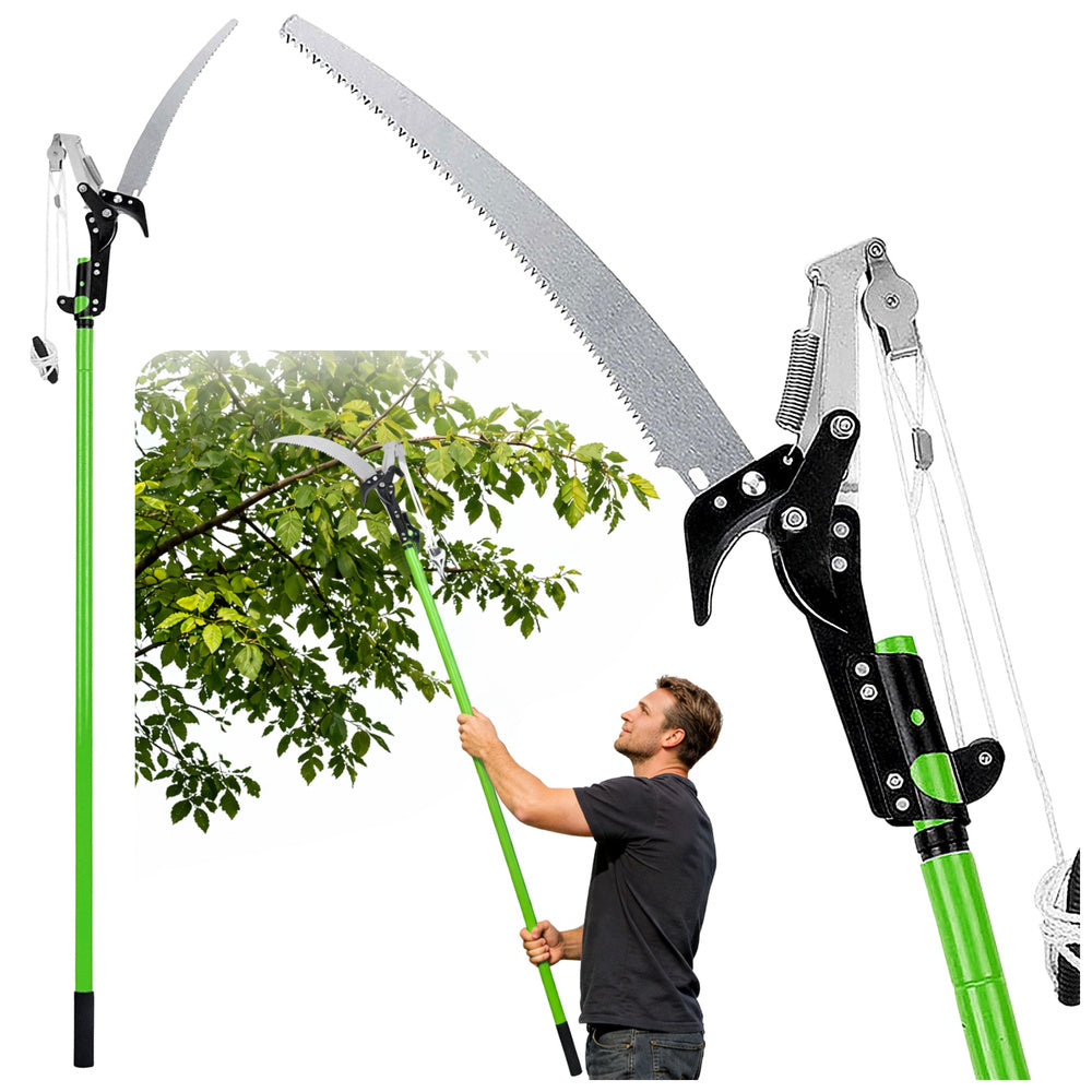Telescopische takkenschaar, takkenzaag 2-in-1 aan één steel 125-240 cm