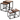 2-in-1-set vierkante salontafels, donkerbruin, hout-look, 45 x 50 x 40 x 45 cm