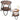 Ronde salontafel met extra legplank, industrieel vintage, 40x42cm