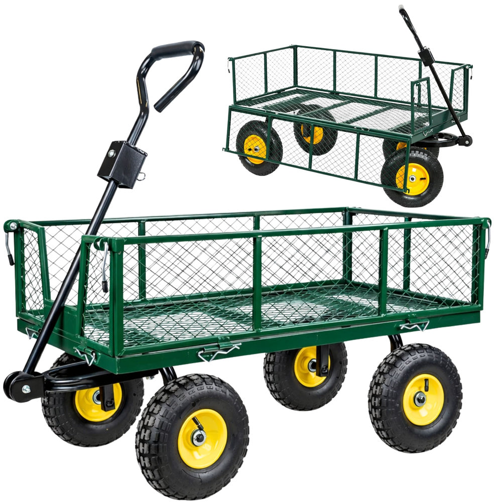 Opvouwbare tuintransportwagen, stalen aanhanger, 200 kg