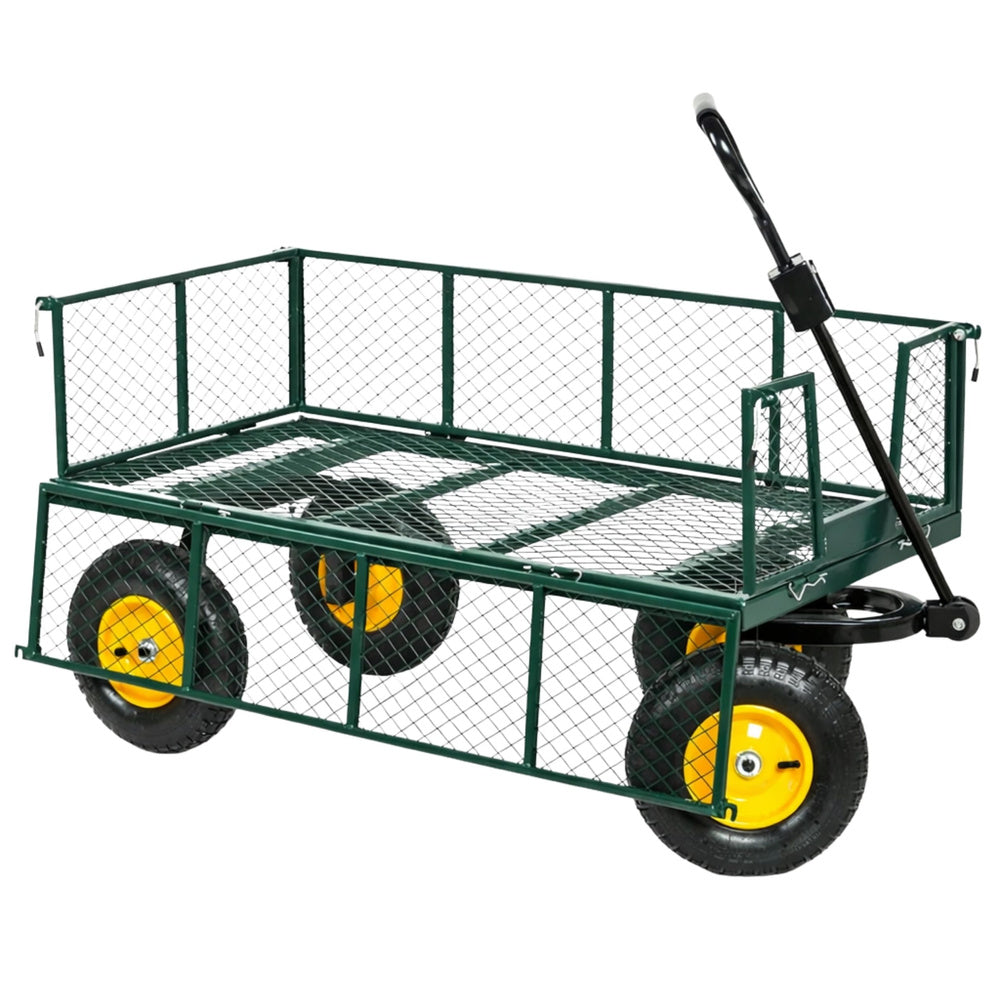 Opvouwbare tuintransportwagen, stalen aanhanger, 200 kg (2)