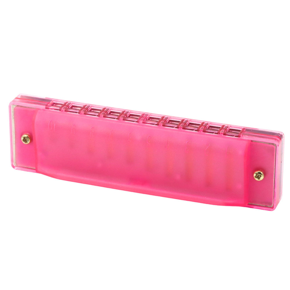 10-gaats mondharmonica voor beginners, roze etui (2)
