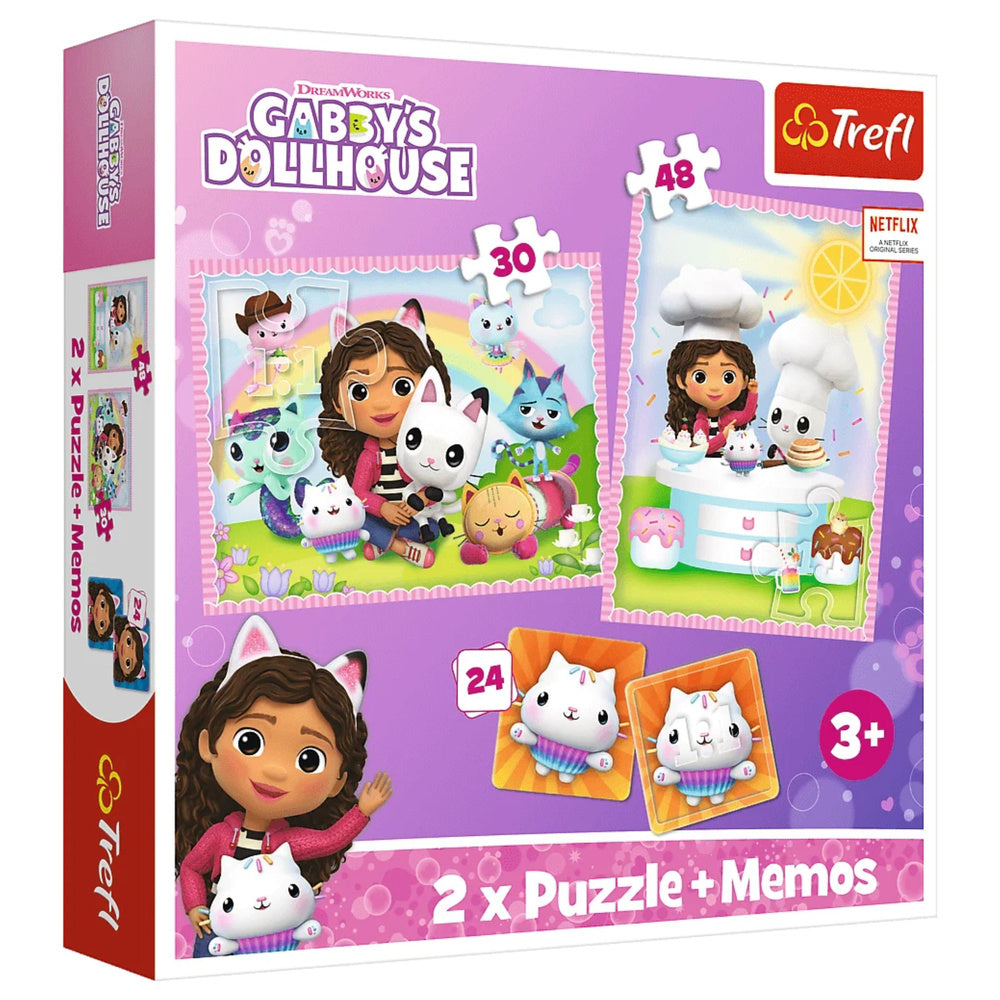 Puzzel 4 in 1 Gabi met haar kattenvriendin Gabis poppenhuis Trefl 93382