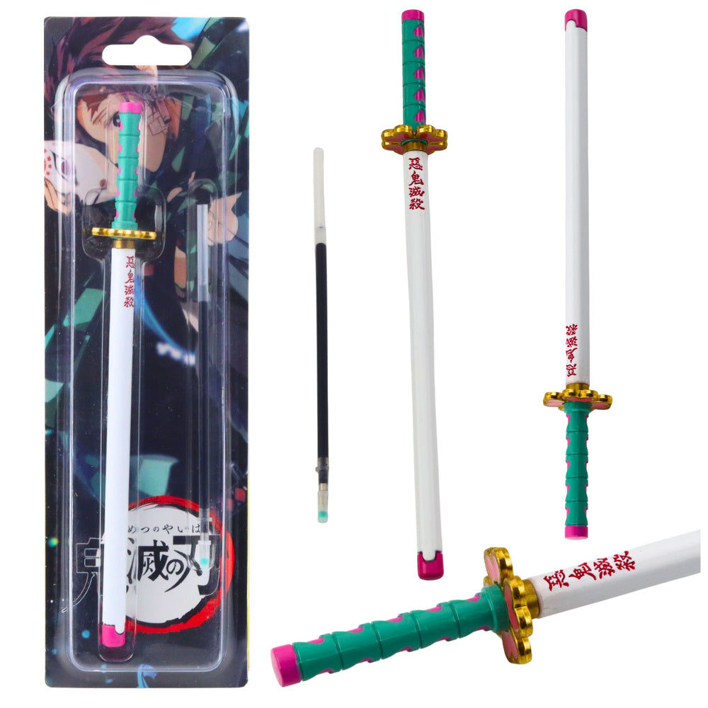 Katana zwaard anime balpen metaal zwarte inkt navulbaar turquoise