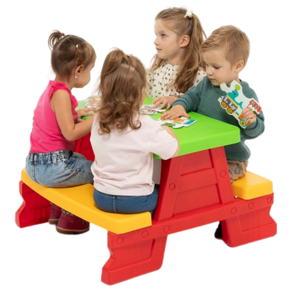Dorex kindertafel- en bankset, rood 5067 (4)