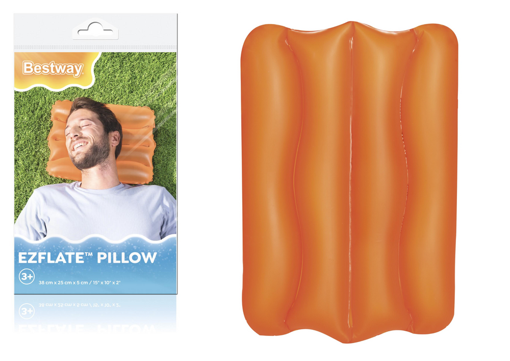 Opblaasbaar kussen 38 x 25 cm oranje Bestway 52127