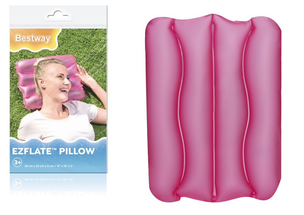Opblaasbaar kussen 38 x 25 cm roze Bestway 52127