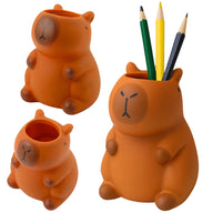 Capybara pennenhouder-figuur, bruin, 10 x 7 cm