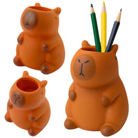 Capybara pennenhouder-figuur, bruin, 10 x 7 cm