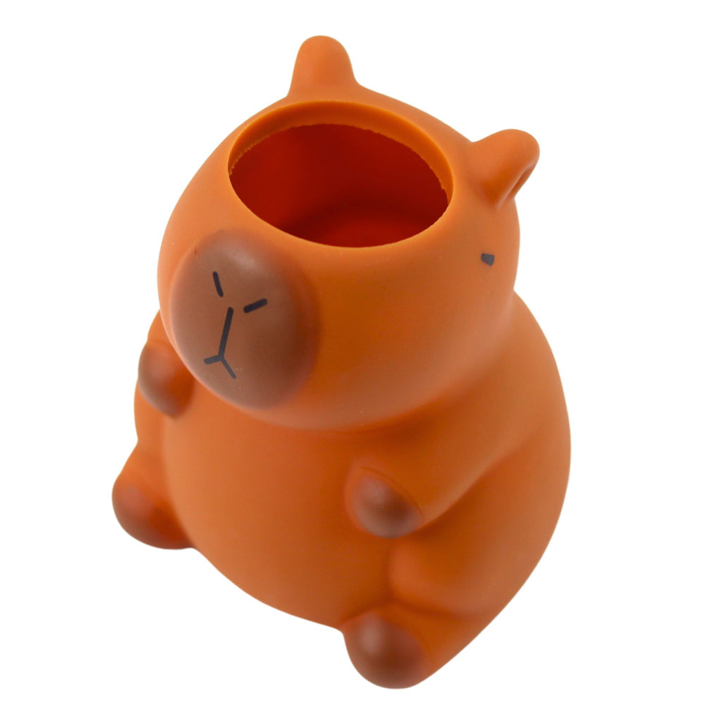 Capybara pennenhouder-figuur, bruin, 10 x 7 cm (2)