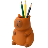 Capybara pennenhouder-figuur, bruin, 10 x 7 cm (4)