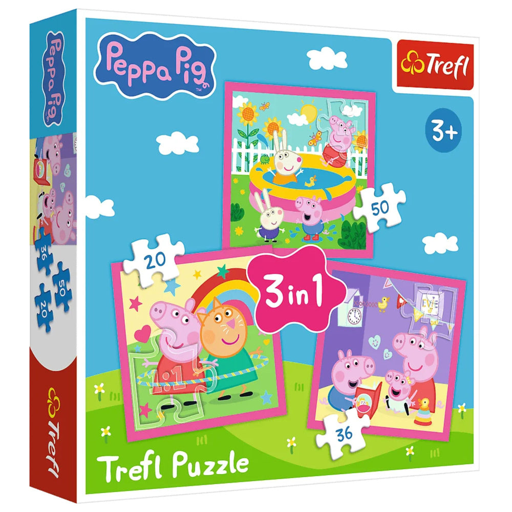 3-in-1-puzzel – Peppa en vriendjes – Peppa Pig Trefl 34873