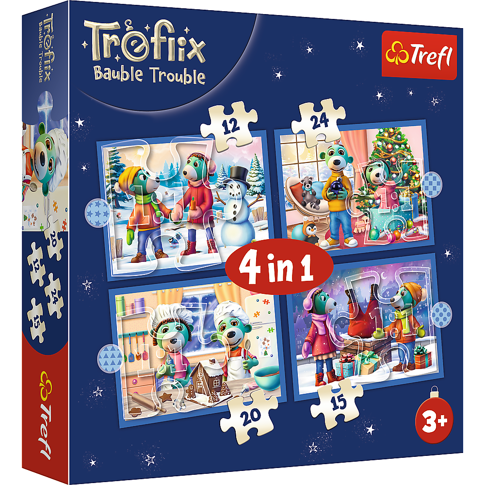 4-in-1 puzzel – Sneeuw bij de Trefliks – Trefl 34657