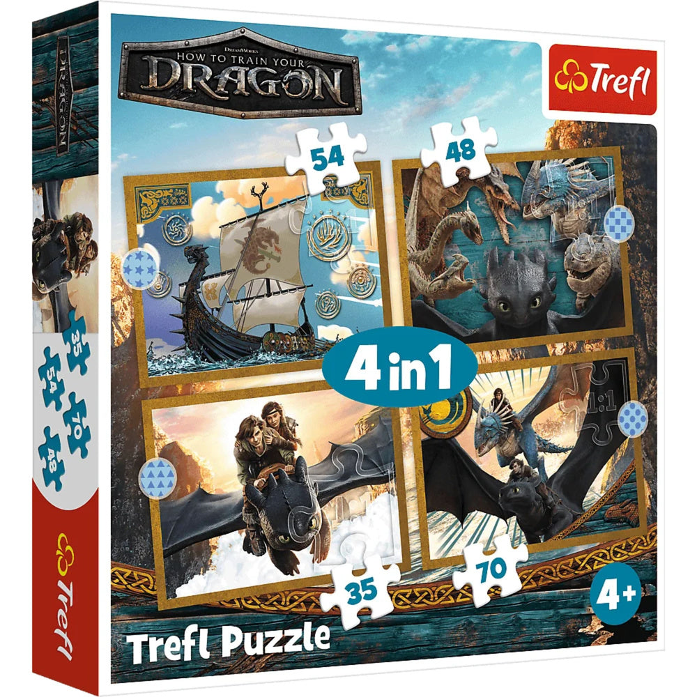 4-in-1-spel - Dragon Days - Trefl 34678