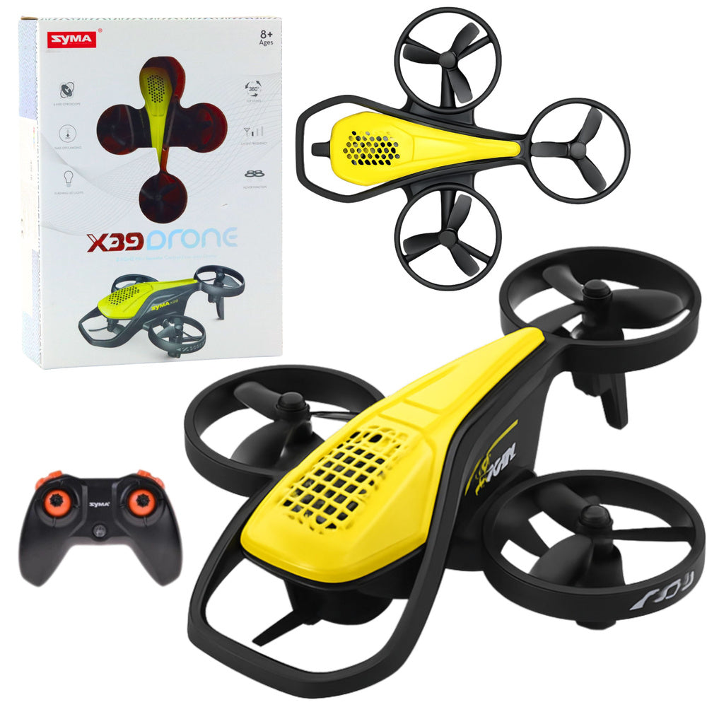 Mini-RC-drone Syma X36 vierassige acrobatische geel