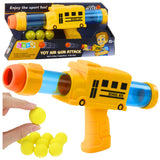 Schuimballenpistool schoolbus geel 6 stuks.