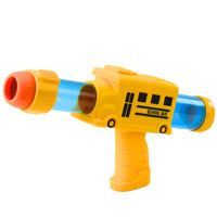 Schuimballenpistool schoolbus geel 6 stuks.