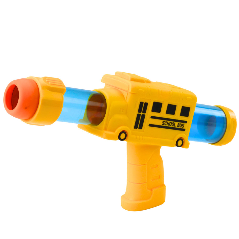 Schuimballenpistool schoolbus geel 6 stuks.