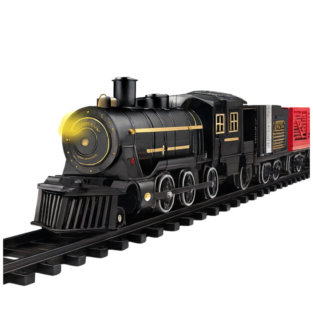 Elektrische trein, locomotief, wagons, rails, lichtjes, geluiden (2)