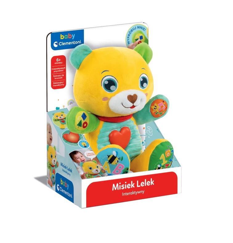 Kleurrijke interactieve teddybeer Lelek Poolse taal Clementoni 50939