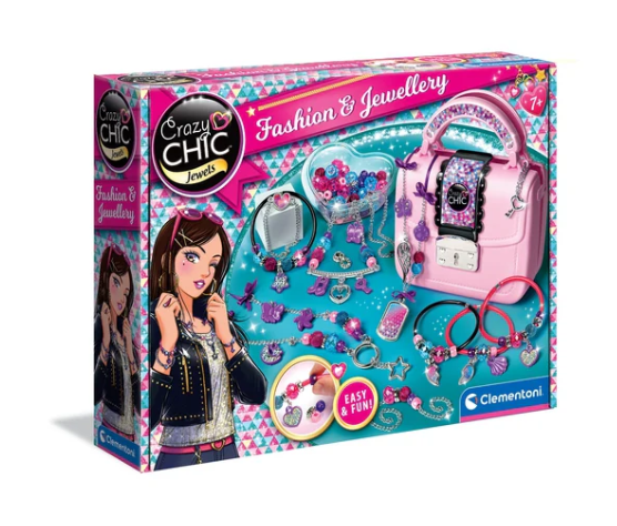 Crazy Chic DIY-set: Crazy handtas met kralen & armbandjes Clementoni 17651