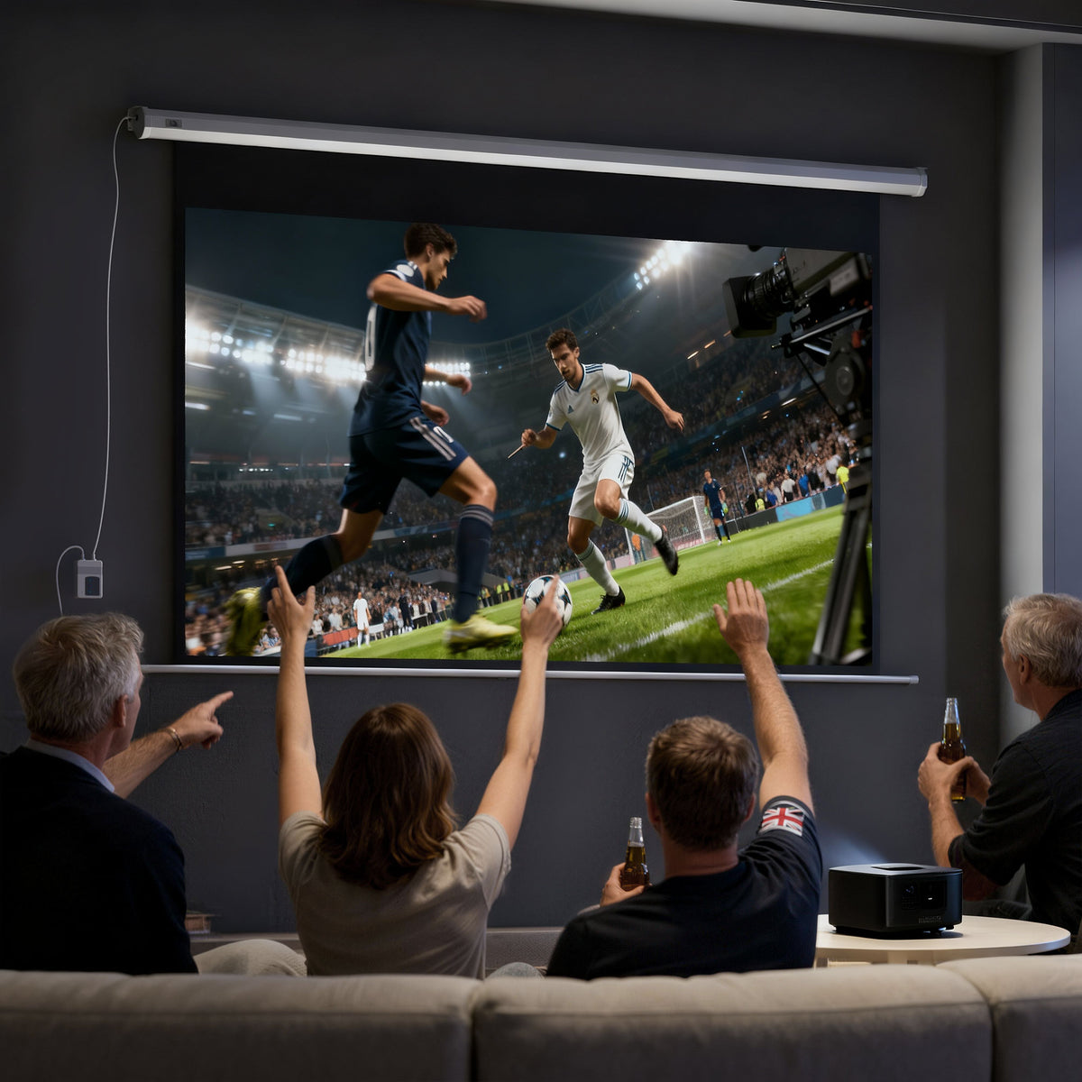 Projectiescherm, projectiescherm, 16:9, 100 inch, afstandsbediening, motor (2)