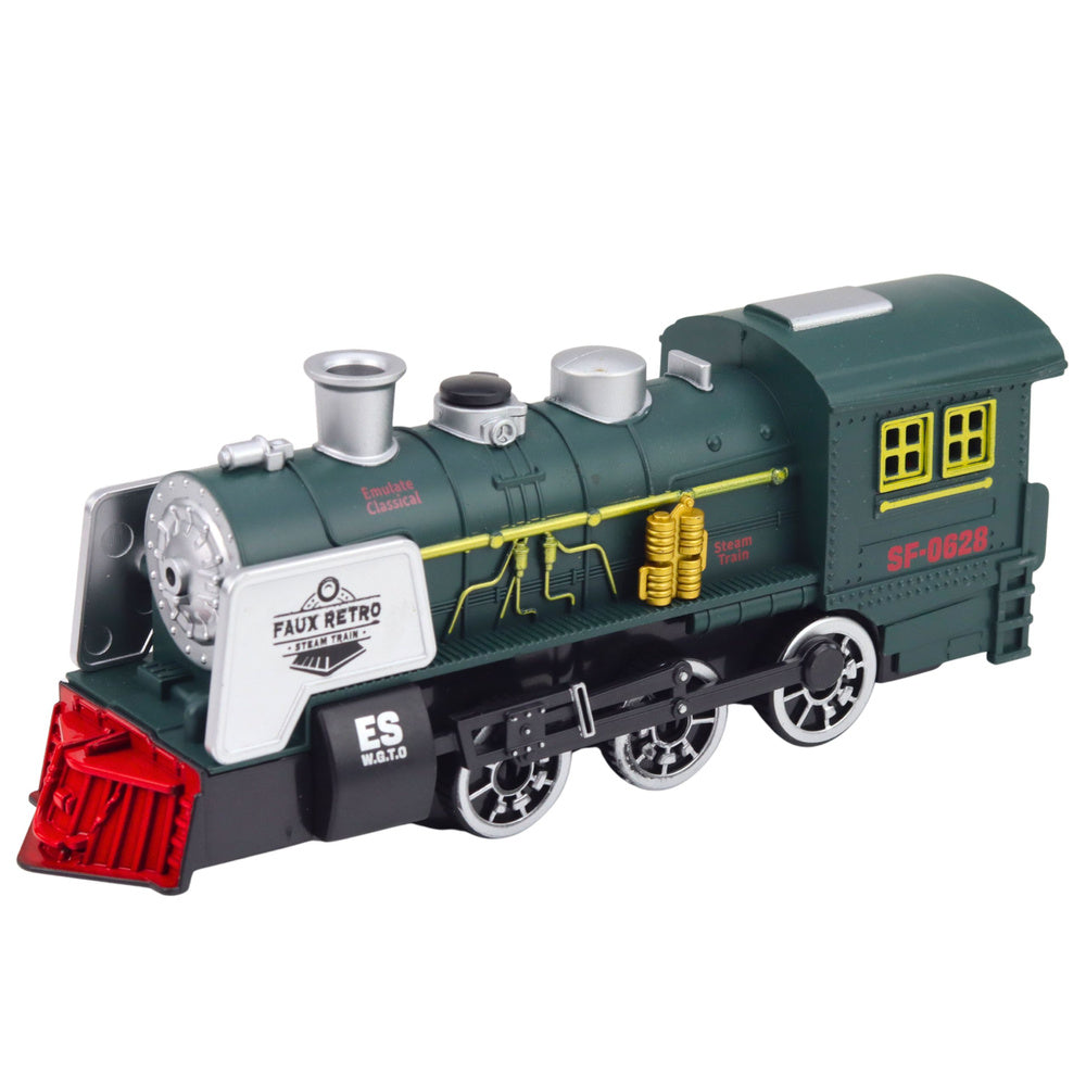 Klassieke locomotief hindernissensor rooklichten geluiden groen (2)