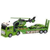 Militaire set: militaire vrachtwagen, takelwagen, auto, helikopter, lichten, geluid (2)