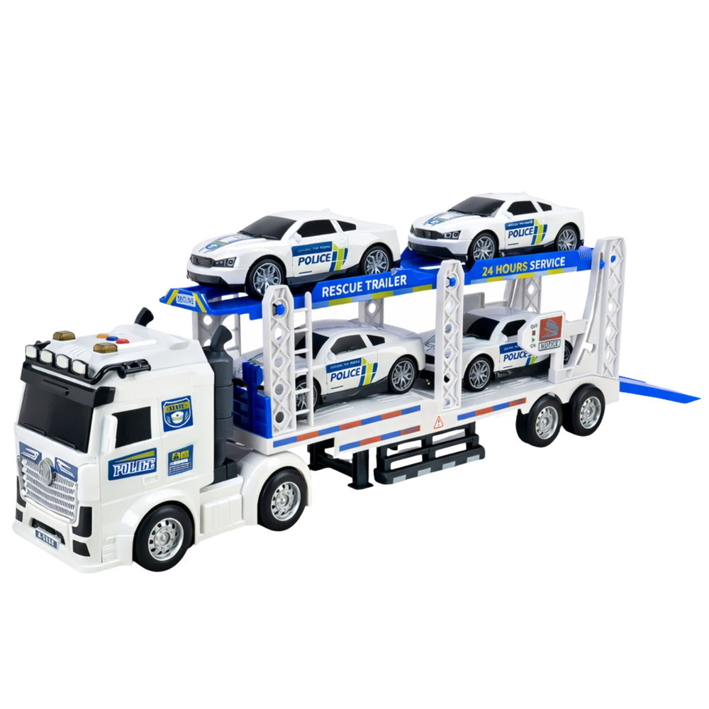 Politiewagen, takelwagen, transport, politieauto's, zwaailicht, geluiden (2)