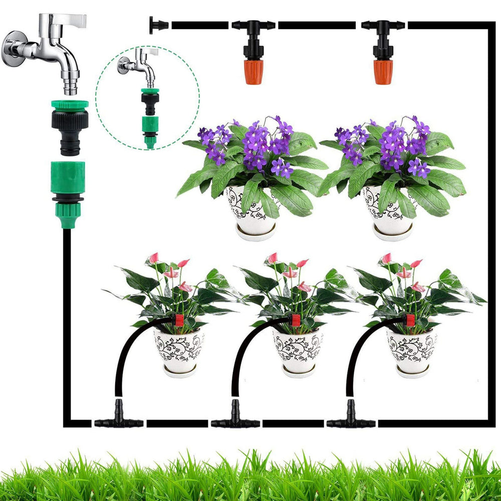 Automatische druppelirrigatieset voor de tuin 55 m + 15 m, 386 onderdelen (2)