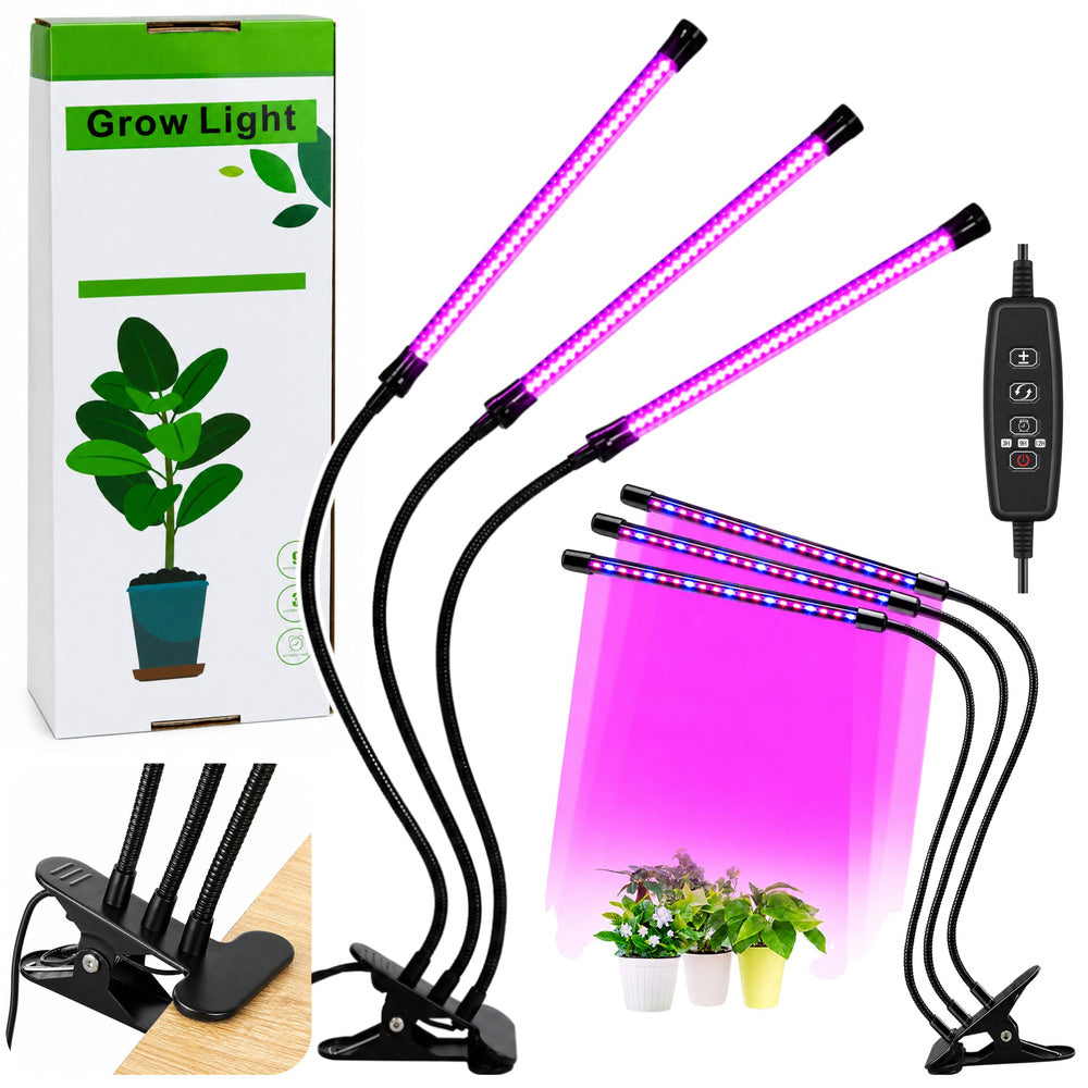LED-lamp voor plantenteelt en -verlichting, drievoudige modules, klem