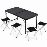 Kampeermeubelset, klaptafel, 4 krukjes, zwarte koffer (2)