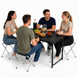 Kampeermeubelset, klaptafel, 4 krukjes, zwarte koffer (3)
