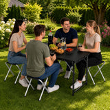 Kampeermeubelset, klaptafel, 4 krukjes, zwarte koffer (6)