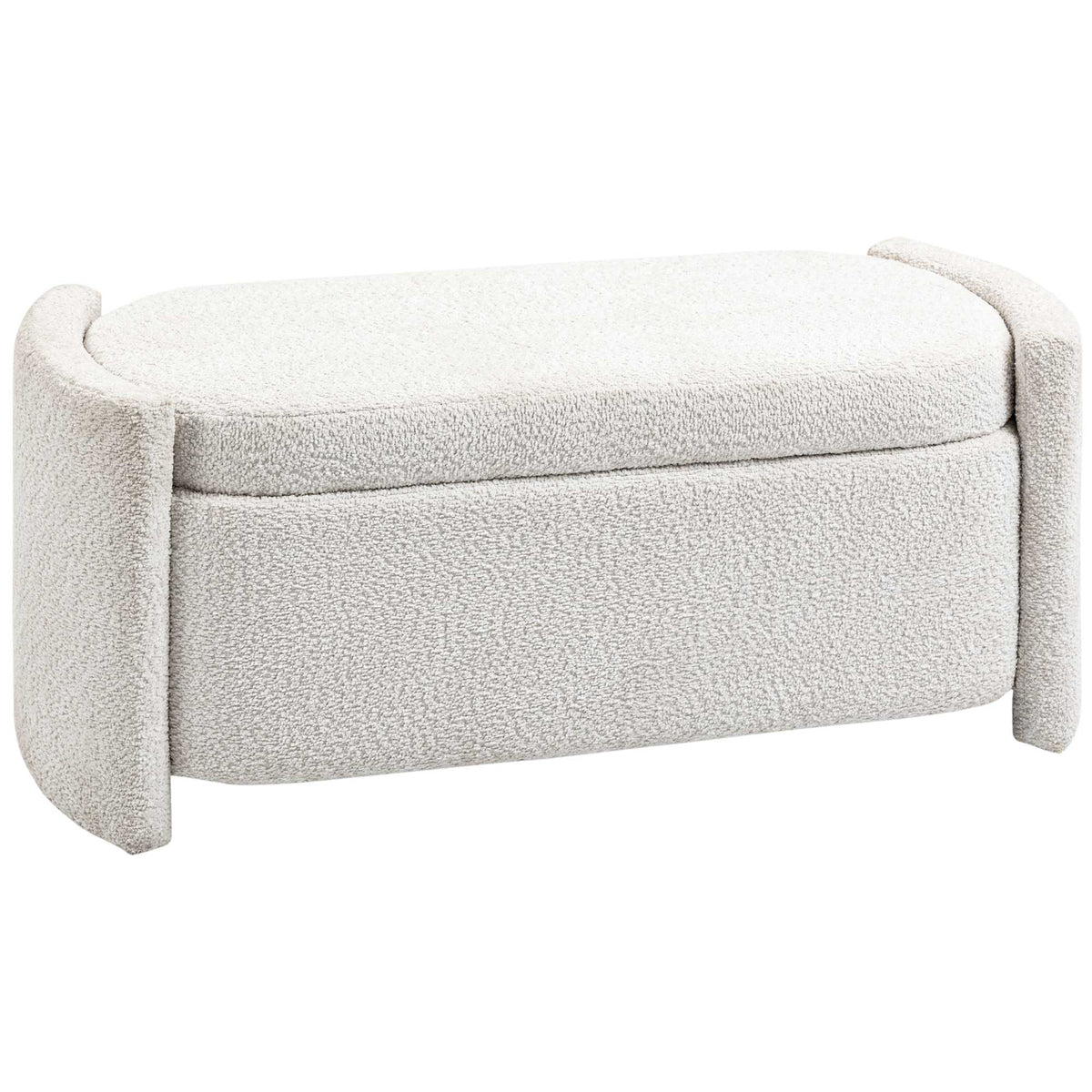 Opbergbank halbank schoenenbank, gestoffeerd, 105 cm x 44 cm x 45,5 cm. Crème/beige