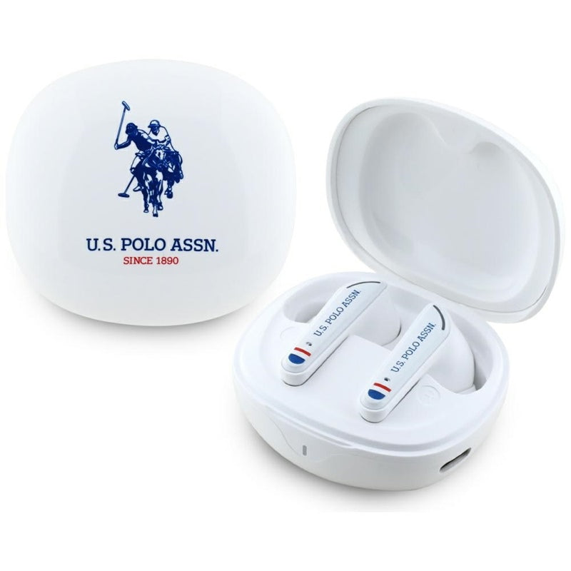 US Polo Assn DH Logo - TWS oortjes + oplaadcase (wit)