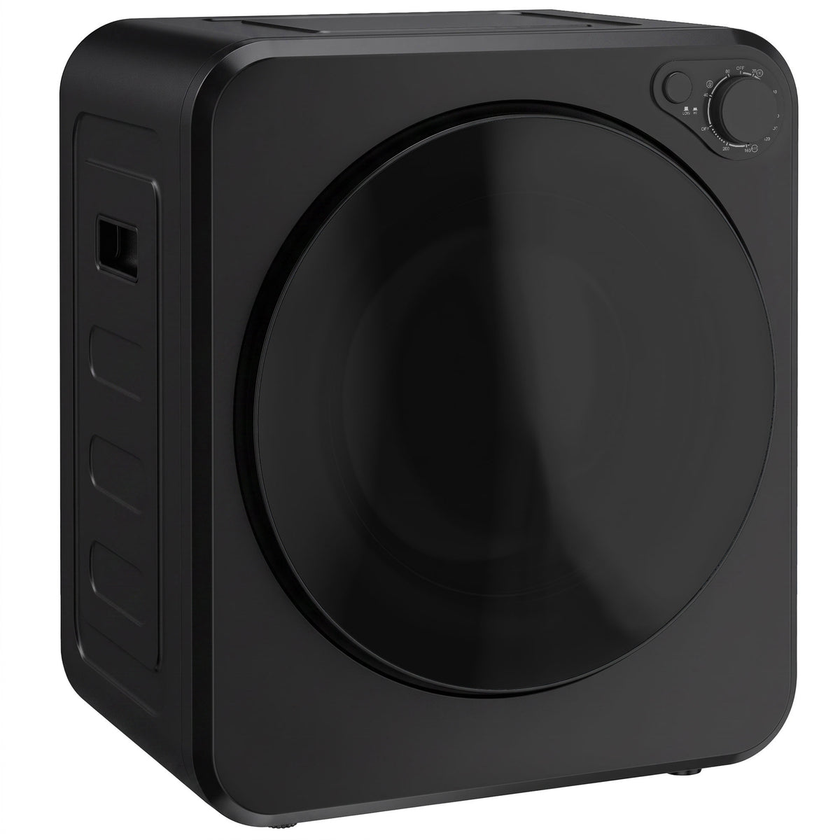 Mini wasdroger 4 kg met 5 programma's tot 60℃ 800W/400W luchtafvoerdroger met roestvrijstalen trommel zwart