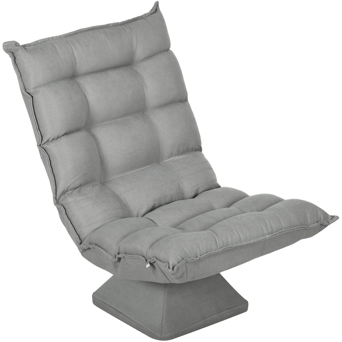 Relaxfauteuil leesfauteuil, draaibaar, fluweeloptiek, 62 cm x 70 cm x 95 cm, lichtgrijs