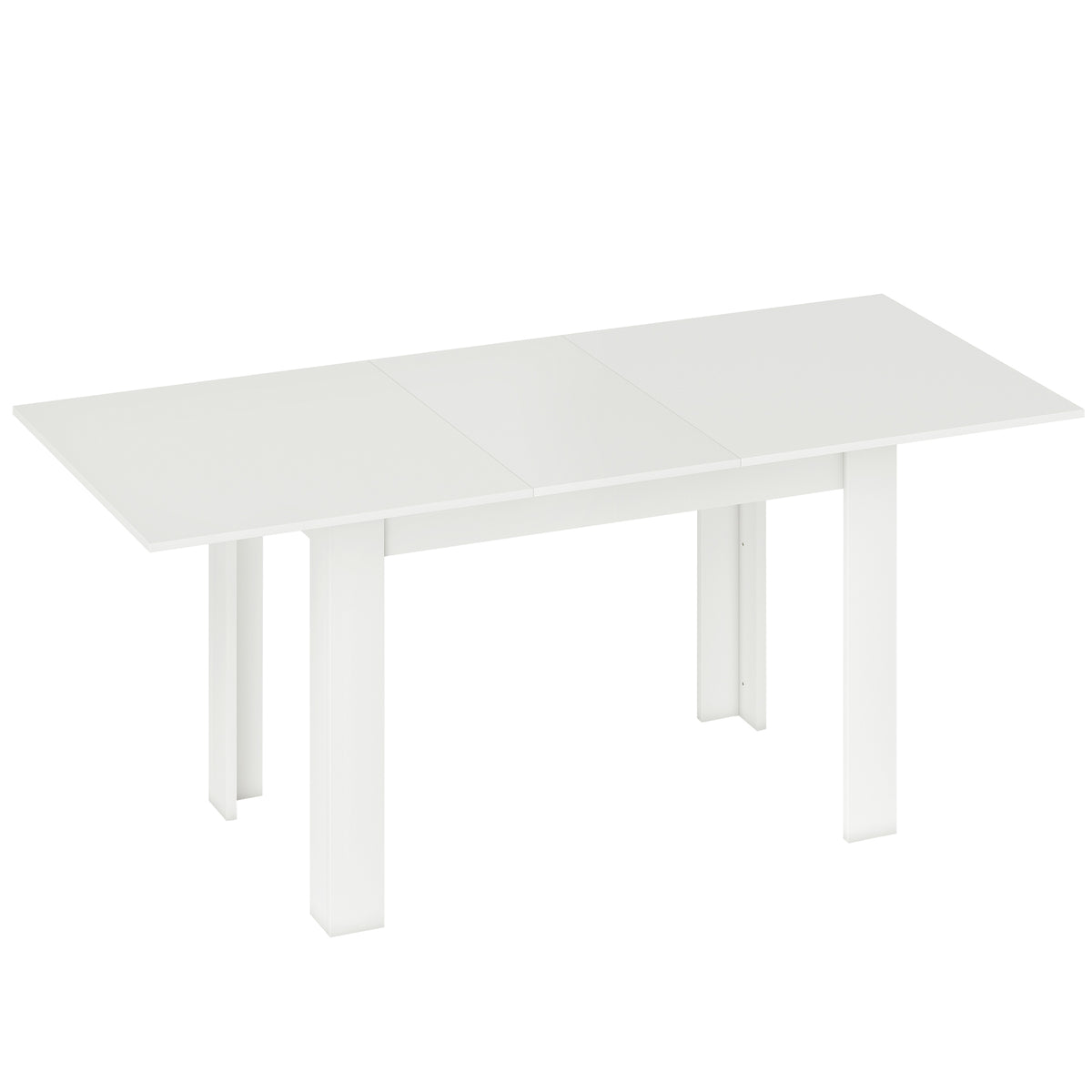 Uitschuifbare eettafel, 140/180 x 80 cm keukentafel voor 6-8 personen, voor keuken, eetkamer, wit